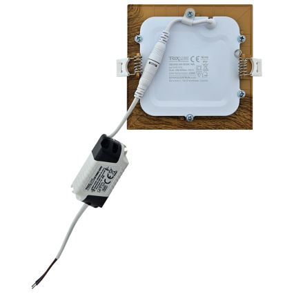 LED Ugradbena svjetiljka SQUARE LED/6W/230V 4200K 11,8x11,8 cm smeđa