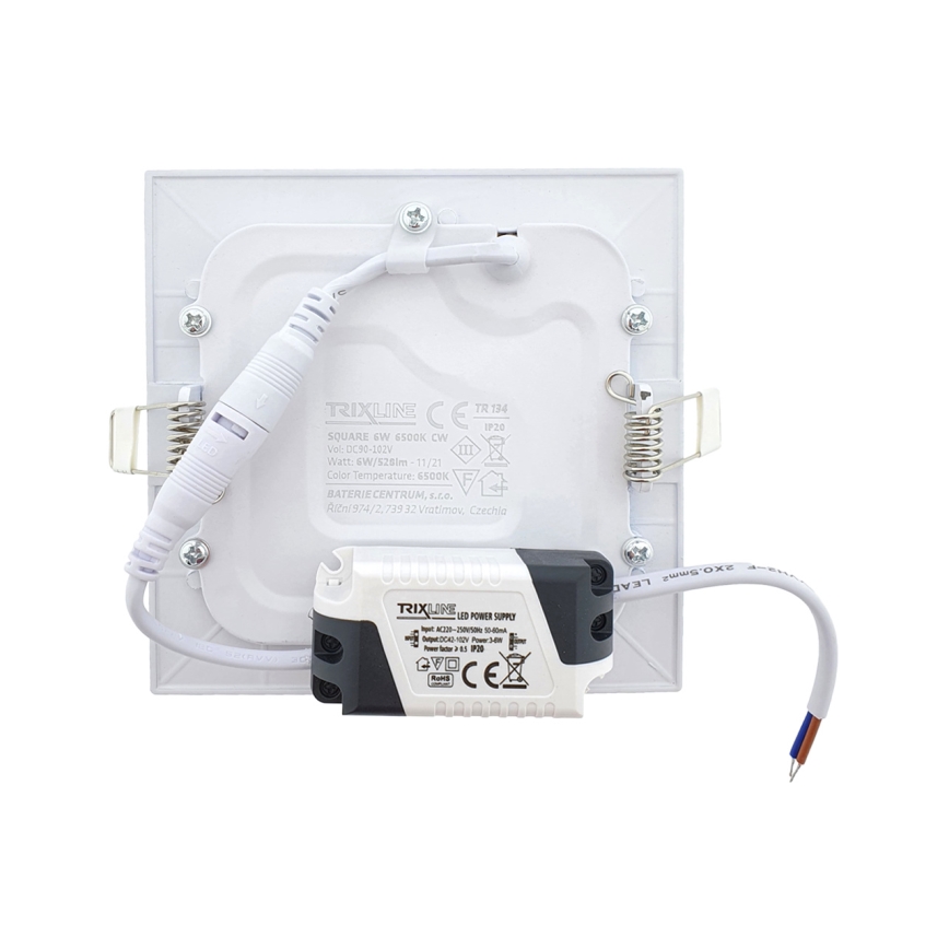 LED Ugradbena svjetiljka SQUARE LED/6W/230V 6500K 11,8x11,8 cm bijela