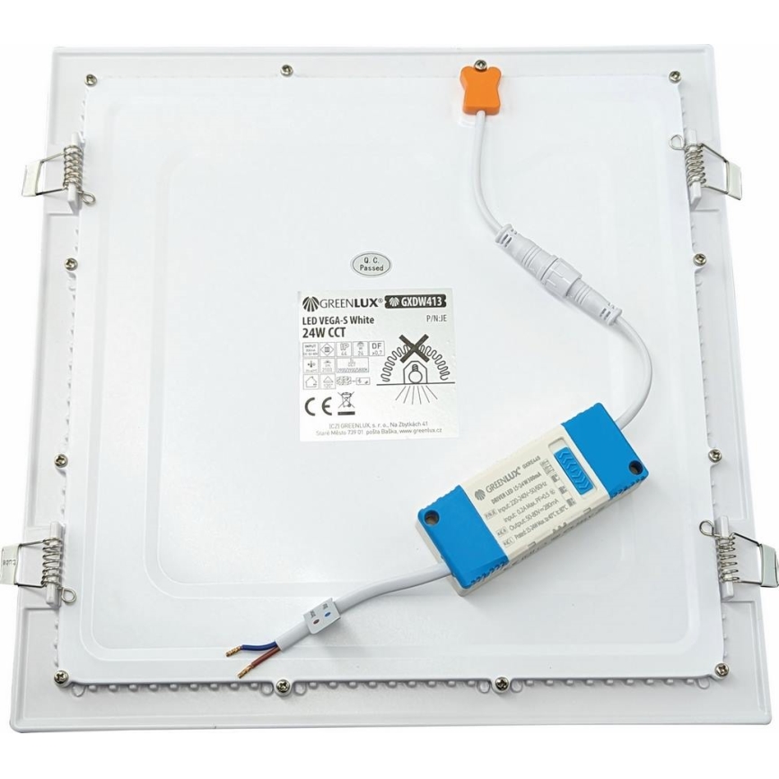 LED Ugradbena svjetiljka VEGA LED/24W/230V 2900/3900/5800K 30x30 cm bijela