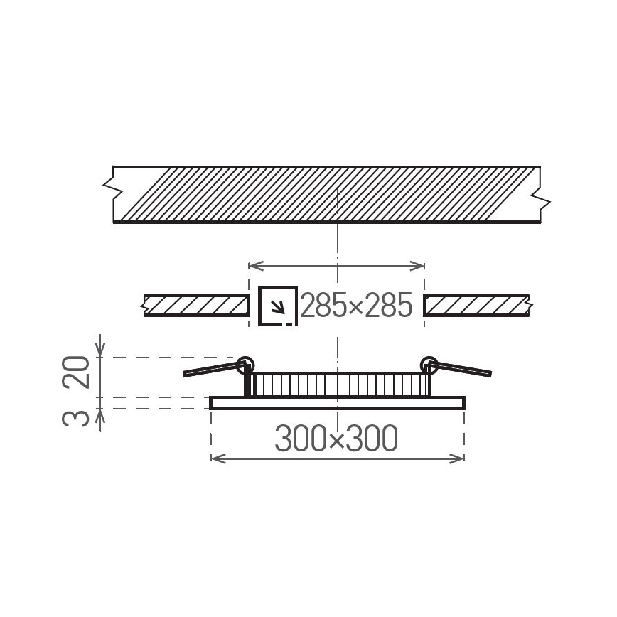 LED Ugradbena svjetiljka VEGA LED/24W/230V 2900/3900/5800K 30x30 cm bijela