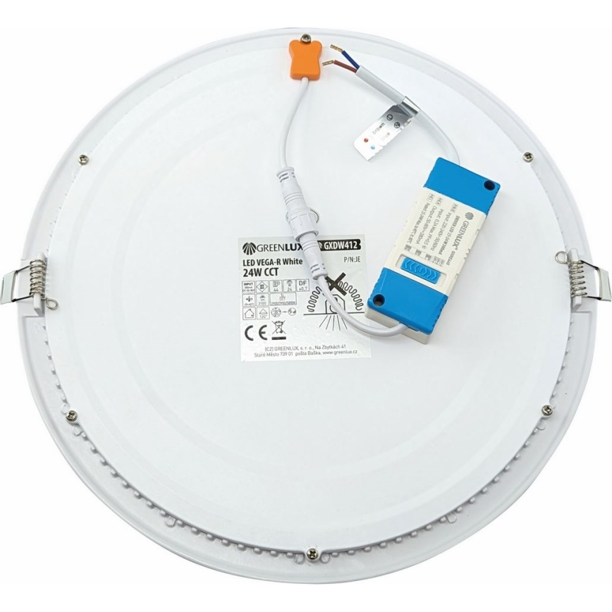 LED Ugradbena svjetiljka VEGA LED/24W/230V 2900/3900/5800K pr. 30 cm bijela