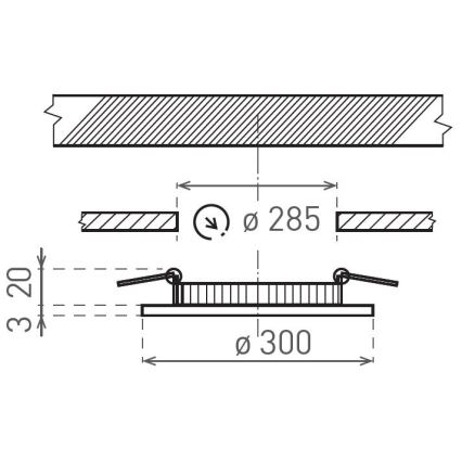 LED Ugradbena svjetiljka VEGA LED/24W/230V 2900/3900/5800K pr. 30 cm bijela