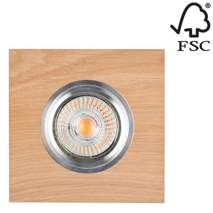 LED Ugradbena svjetiljka VITAR 1xGU10/5W/230V CRI 90 hrast – FSC certificirano
