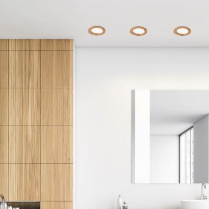LED Ugradbena svjetiljka WOODY SPOT LED/12,5W/230V 3000K hrast ø 16 cm