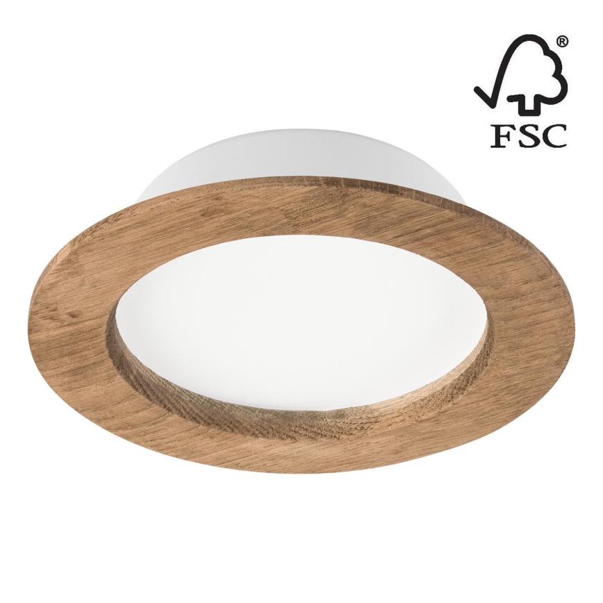 LED Ugradbena svjetiljka WOODY SPOT LED/12,5W/230V 4000K orah ø 16 cm