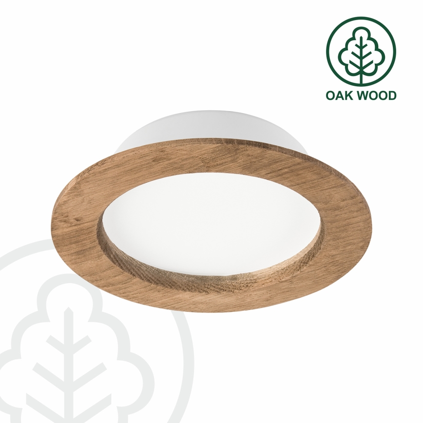 LED Ugradbena svjetiljka WOODY SPOT LED/12,5W/230V 4000K orah ø 16 cm
