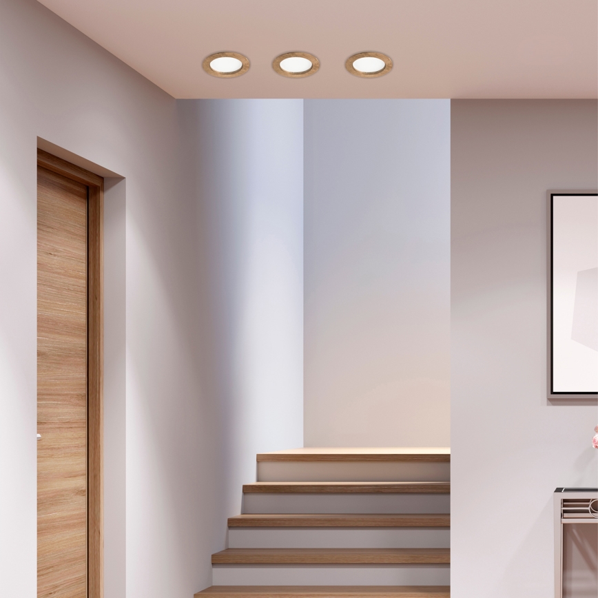 LED Ugradbena svjetiljka WOODY SPOT LED/12,5W/230V 4000K orah ø 16 cm