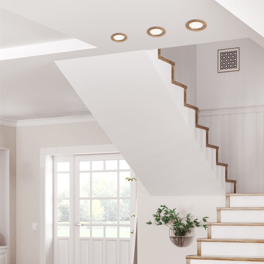 LED Ugradbena svjetiljka WOODY SPOT LED/12,5W/230V 4000K orah ø 16 cm