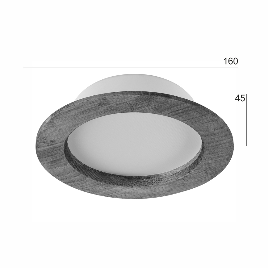 LED Ugradbena svjetiljka WOODY SPOT LED/12,5W/230V 4000K orah ø 16 cm