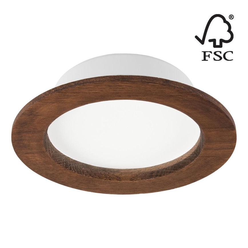 LED Ugradbena svjetiljka WOODY SPOT LED/12,5W/230V 4000K trešnja ø 16 cm