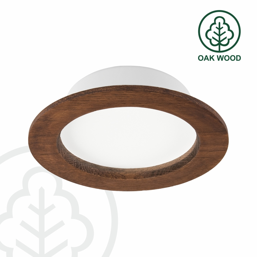 LED Ugradbena svjetiljka WOODY SPOT LED/12,5W/230V 4000K trešnja ø 16 cm