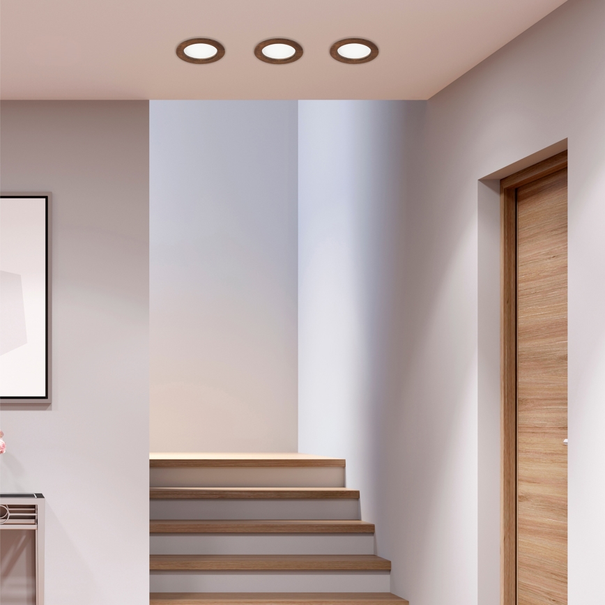 LED Ugradbena svjetiljka WOODY SPOT LED/12,5W/230V 4000K trešnja ø 16 cm
