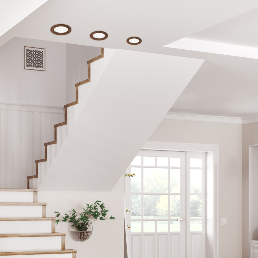 LED Ugradbena svjetiljka WOODY SPOT LED/12,5W/230V 4000K trešnja ø 16 cm
