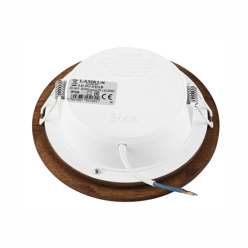 LED Ugradbena svjetiljka WOODY SPOT LED/12,5W/230V 4000K trešnja ø 16 cm