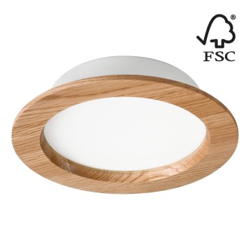 LED Ugradbena svjetiljka WOODY SPOT LED/16,5W/230V 4000K hrast ø 18,5 cm