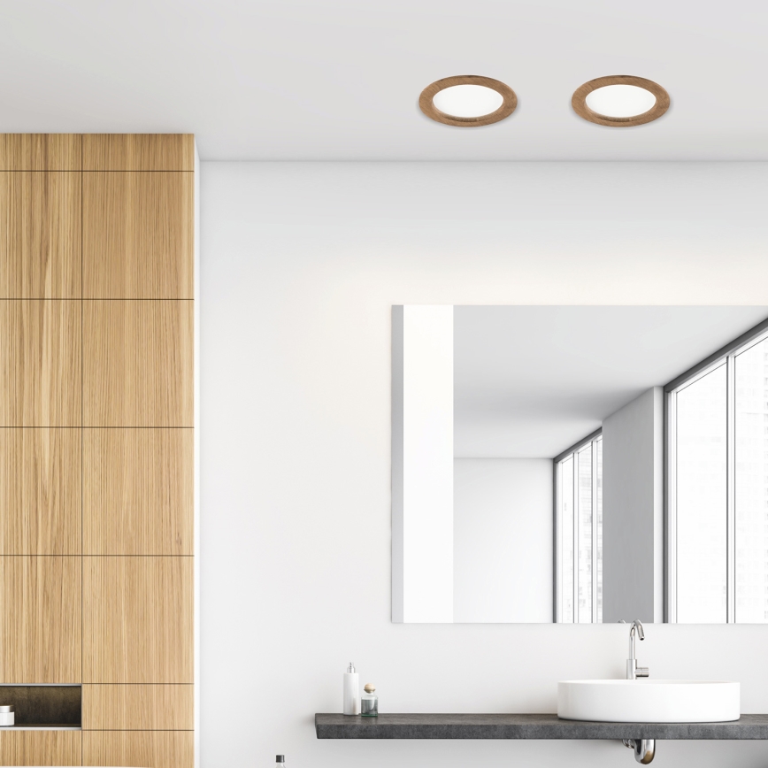 LED Ugradbena svjetiljka WOODY SPOT LED/16,5W/230V 4000K orah ø 18,5 cm