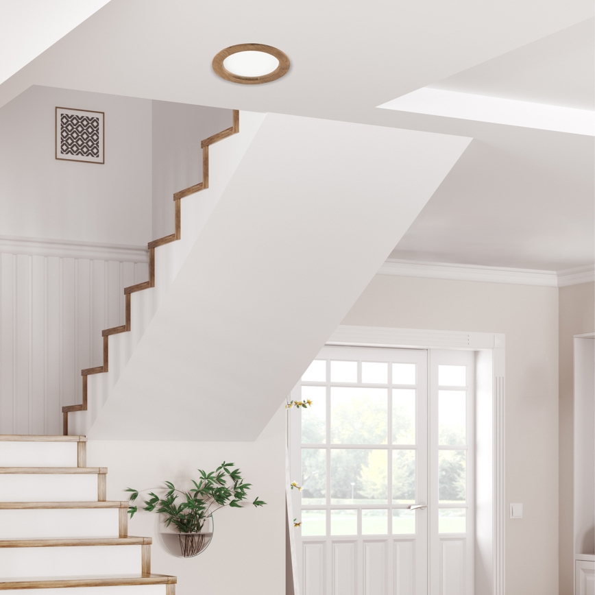 LED Ugradbena svjetiljka WOODY SPOT LED/16,5W/230V 4000K orah ø 18,5 cm
