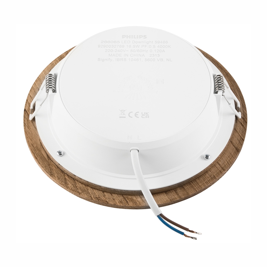 LED Ugradbena svjetiljka WOODY SPOT LED/16,5W/230V 4000K orah ø 18,5 cm