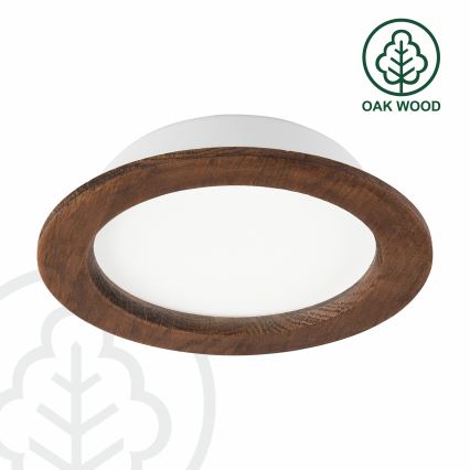 LED Ugradbena svjetiljka WOODY SPOT LED/16,5W/230V 4000K trešnja ø 18,5 cm