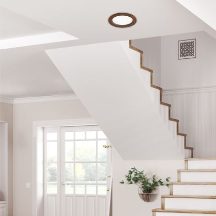 LED Ugradbena svjetiljka WOODY SPOT LED/16,5W/230V 4000K trešnja ø 18,5 cm
