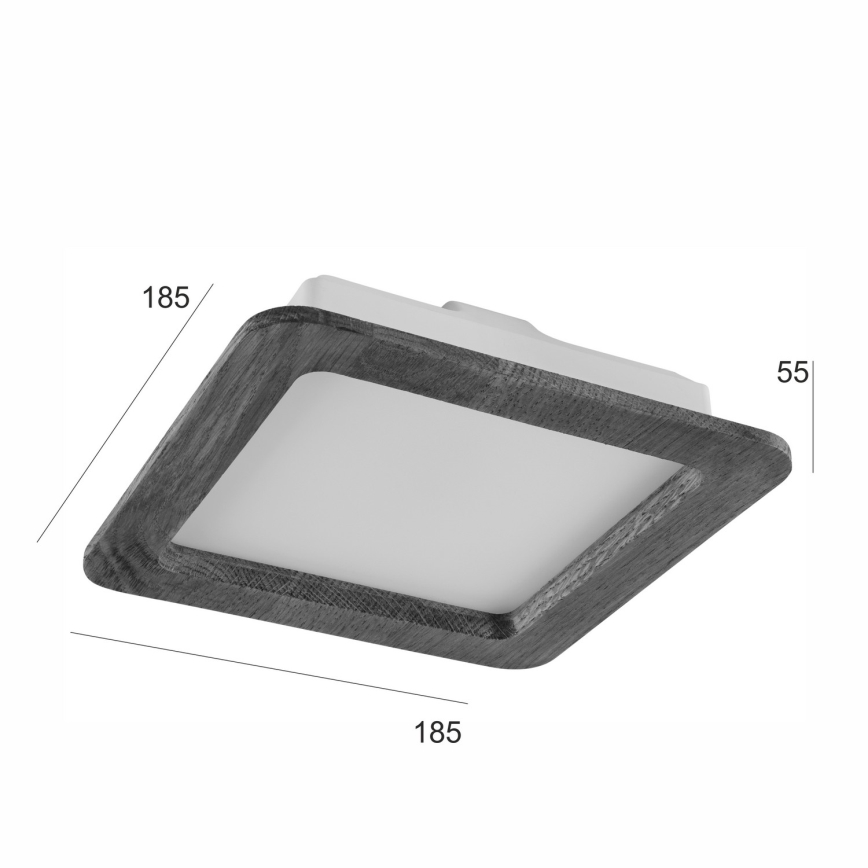 LED Ugradbena svjetiljka WOODY SPOT LED/17W/230V 3000K hrast 18,5x18,5 cm