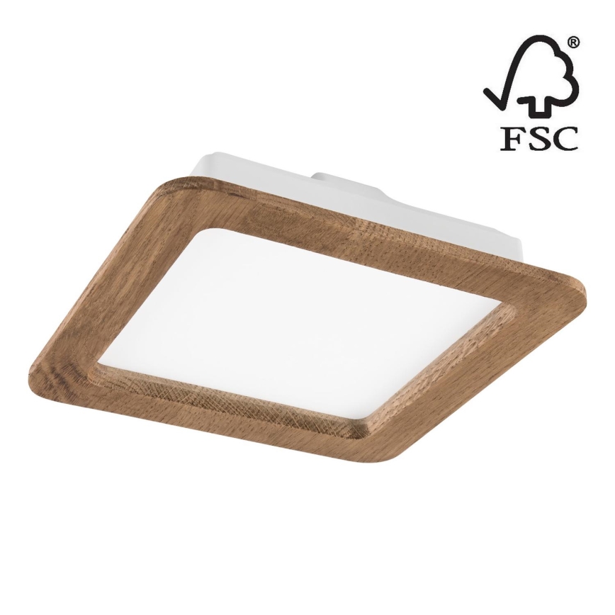 LED Ugradbena svjetiljka WOODY SPOT LED/17W/230V 3000K orah 18,5x18,5 cm