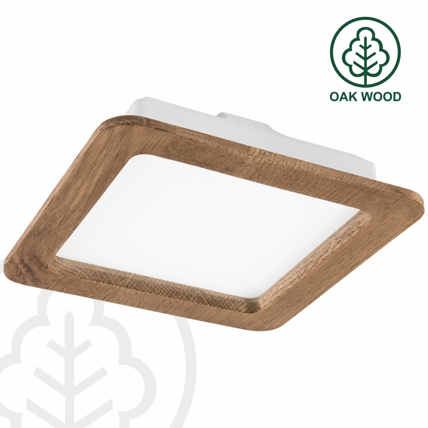 LED Ugradbena svjetiljka WOODY SPOT LED/17W/230V 3000K orah 18,5x18,5 cm