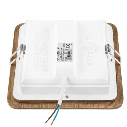 LED Ugradbena svjetiljka WOODY SPOT LED/17W/230V 3000K orah 18,5x18,5 cm