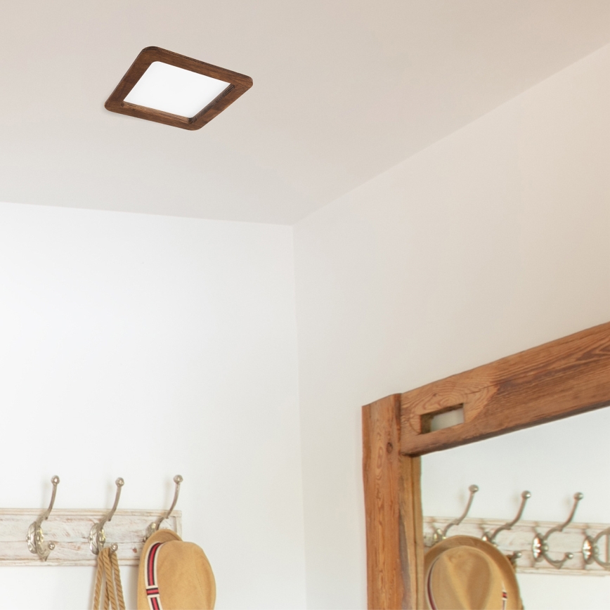 LED Ugradbena svjetiljka WOODY SPOT LED/17W/230V 3000K trešnja 18,5x18,5 cm