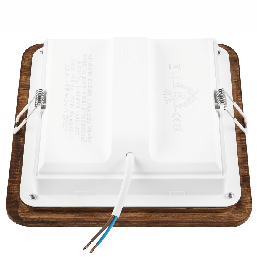 LED Ugradbena svjetiljka WOODY SPOT LED/17W/230V 3000K trešnja 18,5x18,5 cm