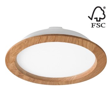 LED Ugradbena svjetiljka WOODY SPOT LED/23,5W/230V 4000K hrast ø 23,5 cm