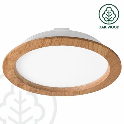 LED Ugradbena svjetiljka WOODY SPOT LED/23,5W/230V 4000K hrast ø 23,5 cm