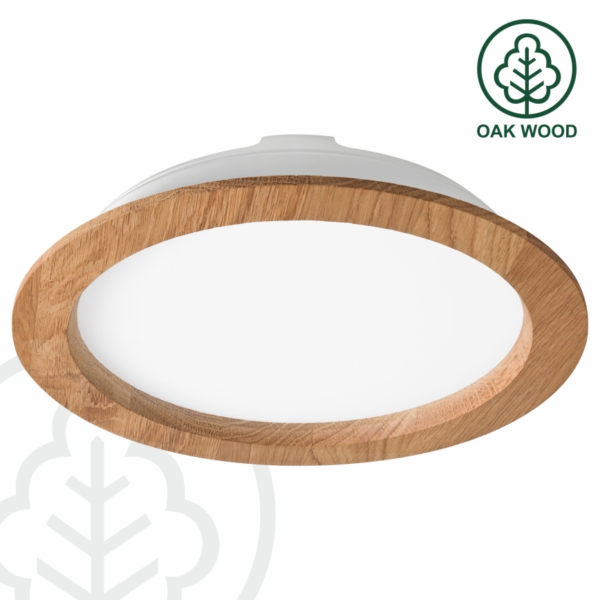 LED Ugradbena svjetiljka WOODY SPOT LED/23,5W/230V 4000K hrast ø 23,5 cm