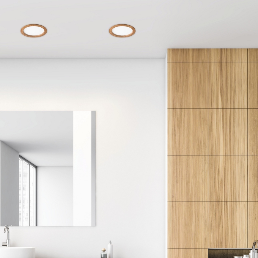 LED Ugradbena svjetiljka WOODY SPOT LED/23,5W/230V 4000K hrast ø 23,5 cm