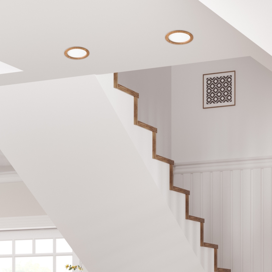 LED Ugradbena svjetiljka WOODY SPOT LED/23,5W/230V 4000K hrast ø 23,5 cm