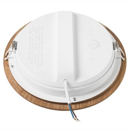 LED Ugradbena svjetiljka WOODY SPOT LED/23,5W/230V 4000K hrast ø 23,5 cm