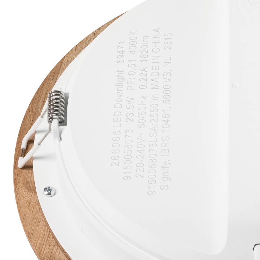 LED Ugradbena svjetiljka WOODY SPOT LED/23,5W/230V 4000K hrast ø 23,5 cm