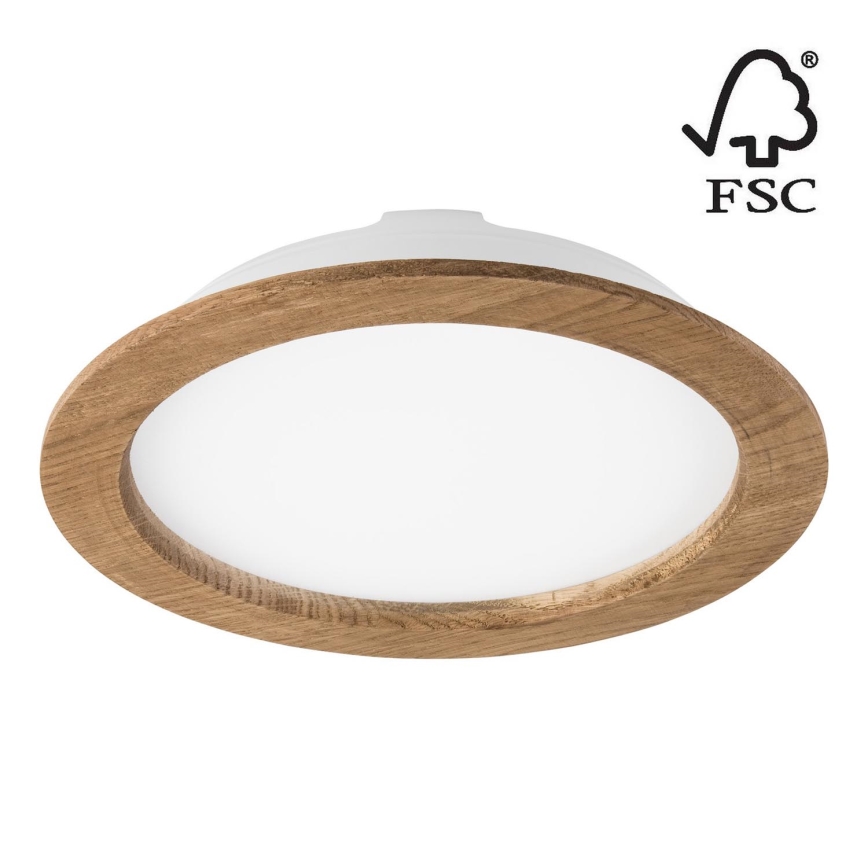 LED Ugradbena svjetiljka WOODY SPOT LED/23,5W/230V 4000K orah ø 23,5 cm