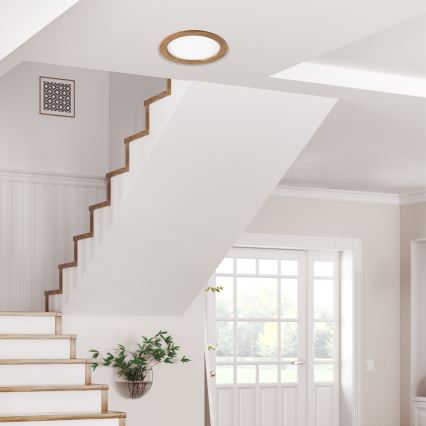 LED Ugradbena svjetiljka WOODY SPOT LED/23,5W/230V 4000K orah ø 23,5 cm