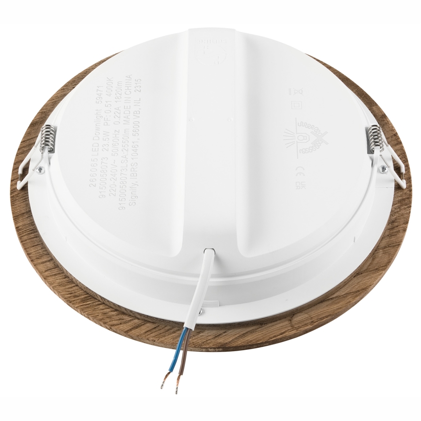 LED Ugradbena svjetiljka WOODY SPOT LED/23,5W/230V 4000K orah ø 23,5 cm