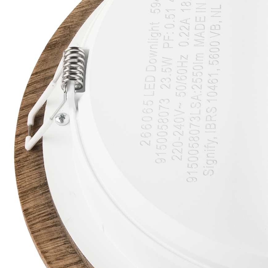 LED Ugradbena svjetiljka WOODY SPOT LED/23,5W/230V 4000K orah ø 23,5 cm