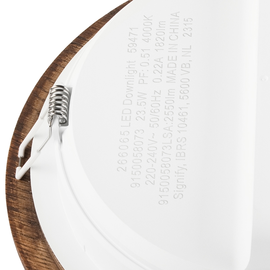 LED Ugradbena svjetiljka WOODY SPOT LED/23,5W/230V 4000K trešnja ø 23,5 cm