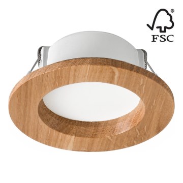 LED Ugradbena svjetiljka WOODY SPOT LED/5,5W/230V 4000K hrast ø 10 cm