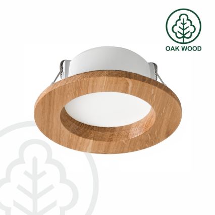 LED Ugradbena svjetiljka WOODY SPOT LED/5,5W/230V 4000K hrast ø 10 cm