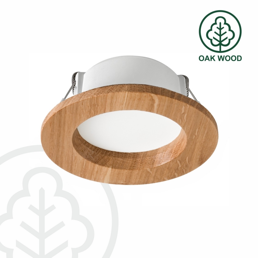 LED Ugradbena svjetiljka WOODY SPOT LED/5,5W/230V 4000K hrast ø 10 cm