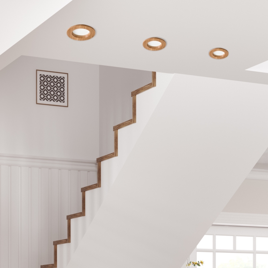 LED Ugradbena svjetiljka WOODY SPOT LED/5,5W/230V 4000K hrast ø 10 cm