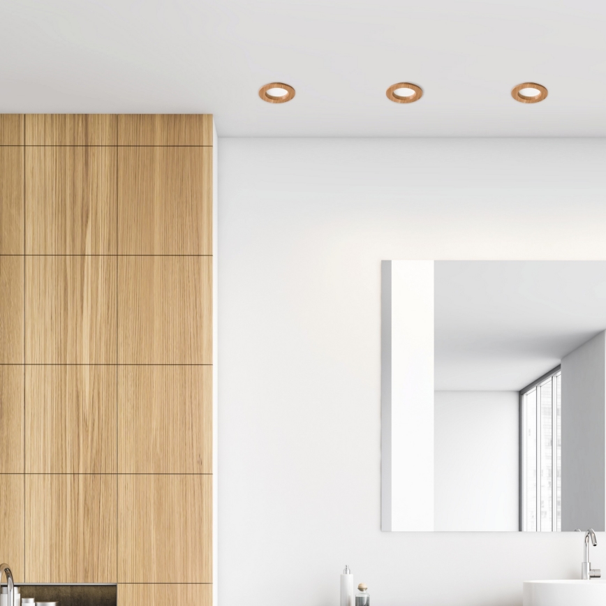 LED Ugradbena svjetiljka WOODY SPOT LED/5,5W/230V 4000K hrast ø 10 cm
