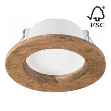 LED Ugradbena svjetiljka WOODY SPOT LED/5,5W/230V 4000K orah ø 10 cm