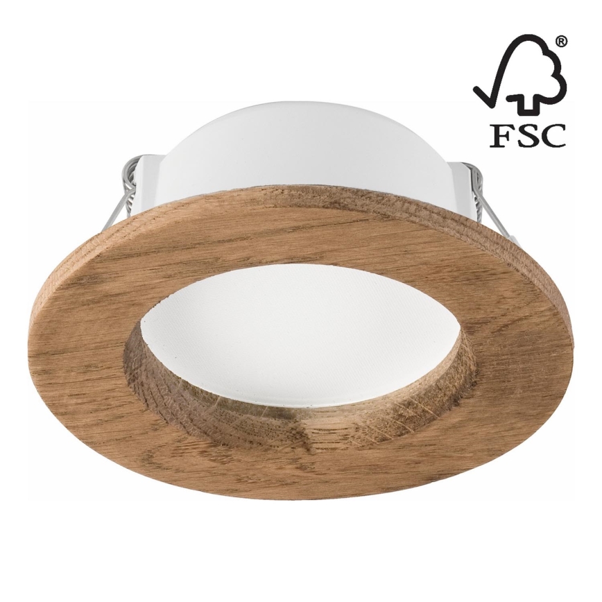 LED Ugradbena svjetiljka WOODY SPOT LED/5,5W/230V 4000K orah ø 10 cm