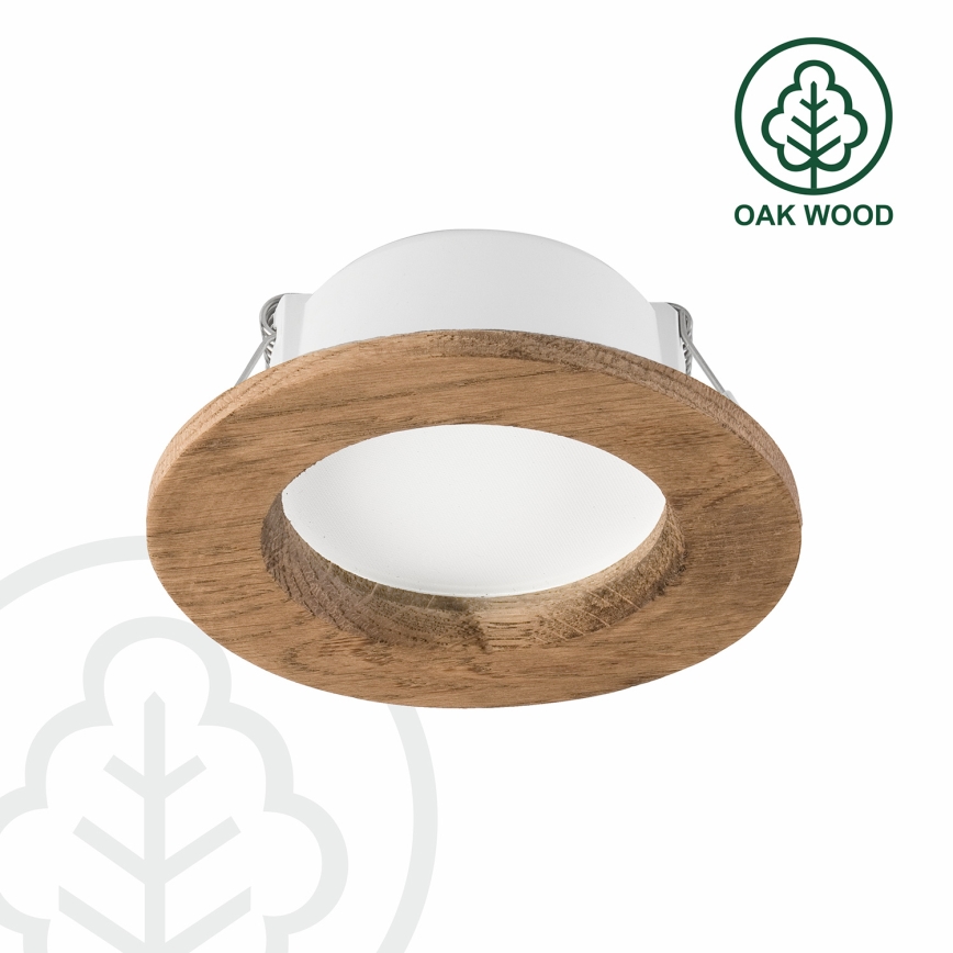 LED Ugradbena svjetiljka WOODY SPOT LED/5,5W/230V 4000K orah ø 10 cm